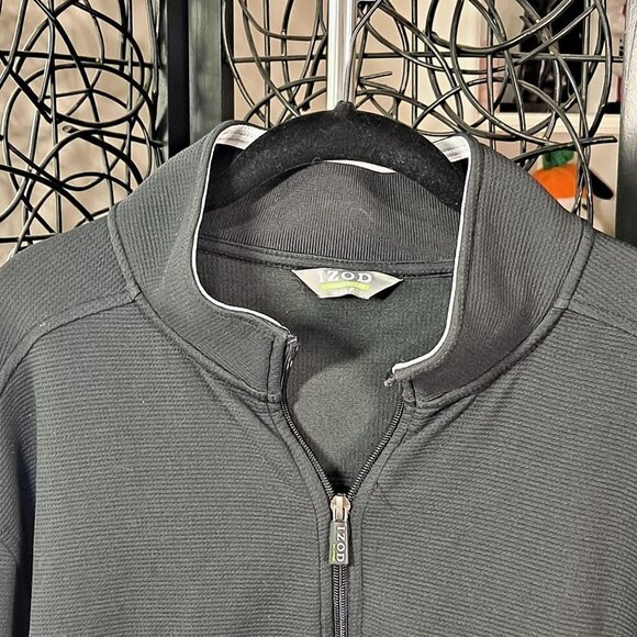 Izod Size Large Xtreme Function Golf Black Full Zip Jacket Collared Zip Pockets - Picture 2 of 9
